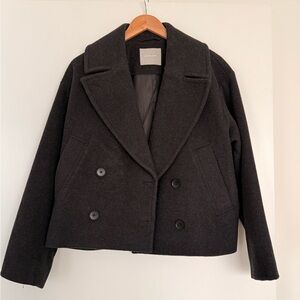 The ReWool® Peacoat Charcoal Double-Breasted Wool Jacket